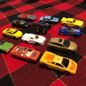 Box / Bundle  - 12 Vintage Assorted Toy small Cars  -  hotwheel style